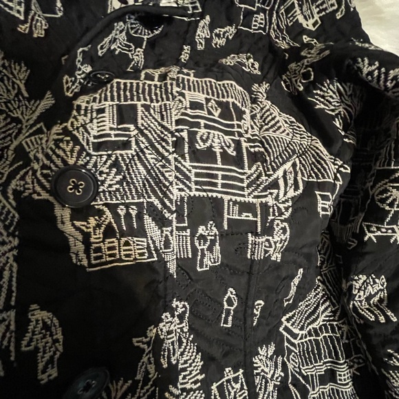 Chicos Reversible Black White Quilted Print Leopard Blazer Jacket-Size L - Picture 5 of 10